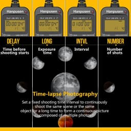 Hanpusen TR90 Camera Time Lapse Intervalometer LCD Timer Remote For Selected Canon Nikon Sony Fujifilm Olympus Pentax Cameras