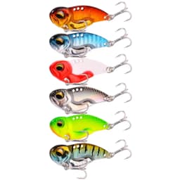 6pcs Metal VIB Fishing Lures 7.3g 10g 14g 20g Vivid Vibrations Spoon Lure Bass Artificial Hard Bait Cicada Lure VIB Bait 3D Eyes