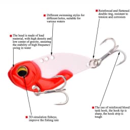 6pcs Metal VIB Fishing Lures 7.3g 10g 14g 20g Vivid Vibrations Spoon Lure Bass Artificial Hard Bait Cicada Lure VIB Bait 3D Eyes