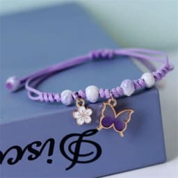 Korean Cute Cartoon Rabbit Flower Pendant Bracelets For Women Fashion Charm Bell Butterfly Cat Bracelet Friendship Jewelry