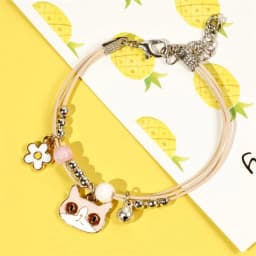 Korean Cute Cartoon Rabbit Flower Pendant Bracelets For Women Fashion Charm Bell Butterfly Cat Bracelet Friendship Jewelry