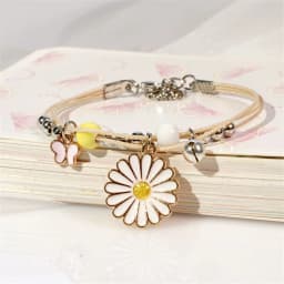 Korean Cute Cartoon Rabbit Flower Pendant Bracelets For Women Fashion Charm Bell Butterfly Cat Bracelet Friendship Jewelry