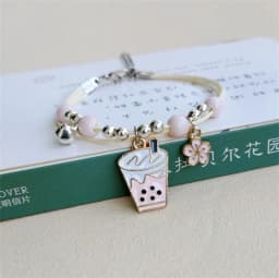 Korean Cute Cartoon Rabbit Flower Pendant Bracelets For Women Fashion Charm Bell Butterfly Cat Bracelet Friendship Jewelry