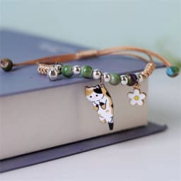 Korean Cute Cartoon Rabbit Flower Pendant Bracelets For Women Fashion Charm Bell Butterfly Cat Bracelet Friendship Jewelry