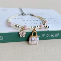 Korean Cute Cartoon Rabbit Flower Pendant Bracelets For Women Fashion Charm Bell Butterfly Cat Bracelet Friendship Jewelry