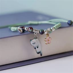Korean Cute Cartoon Rabbit Flower Pendant Bracelets For Women Fashion Charm Bell Butterfly Cat Bracelet Friendship Jewelry