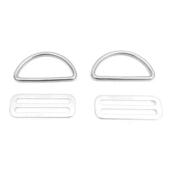 1/2 Pair Scuba Diving D Ring Buckle+Stainless Steel Webbing Belt Keeper For Side Mount Cylinder Latches Scuba Diving Accessories