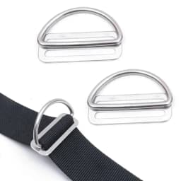 1/2 Pair Scuba Diving D Ring Buckle+Stainless Steel Webbing Belt Keeper For Side Mount Cylinder Latches Scuba Diving Accessories