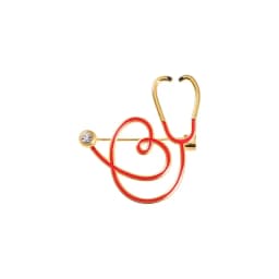 Heartbeat Stethoscope Enamel Pins Custom Electrocardiogram Medical Brooch Lapel Badge Bag Cartoon Jewelry Gift for Kids Friends