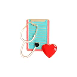 Heartbeat Stethoscope Enamel Pins Custom Electrocardiogram Medical Brooch Lapel Badge Bag Cartoon Jewelry Gift for Kids Friends