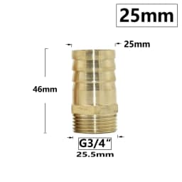 14/16/19/25mm Brass Hose Connector 1/2 3/4" Male Thread Tube Barb Fitting Copper Water Oil and Air Pipe Coupler
