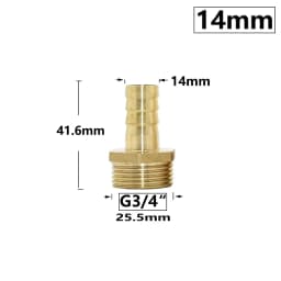 14/16/19/25mm Brass Hose Connector 1/2 3/4" Male Thread Tube Barb Fitting Copper Water Oil and Air Pipe Coupler