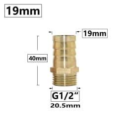 14/16/19/25mm Brass Hose Connector 1/2 3/4" Male Thread Tube Barb Fitting Copper Water Oil and Air Pipe Coupler