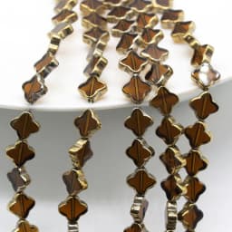 28pcs/lot 10MM Four-Leaf Clover Plating Gold Glass Loose Beads Spacer Beads for DIY Earring/Necklace/Jewelry Making Accessory