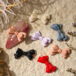 50pcs Long Pink Resin Bow Nail Art Charm 3D Kawaii Frosted Fairy Nail Bows Decor Parts DIY Japanese Design Nail Accessories