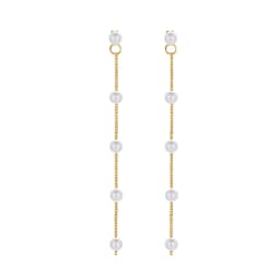 SUMENG 2025 New Trend Simulation Pearl Long Earrings Moon Star Flower Rhinestone Pendientes Fashion Korean For Woman Girl Gifts