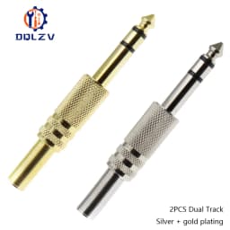 Gilding 6.35MM Jack Plug Male Mono Audio Connector Adapter 1/4Inch Male Soldering Audio Stereo Connectors