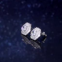 Huitan Eternity Cubic Zirconia Flower Stud Earrings for Women High Quality Wedding Accessories Classic Versatile Female Jewelry