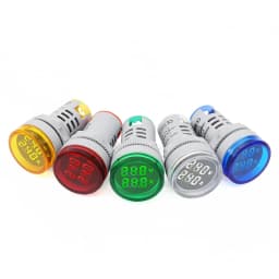 Round LED Dual Display AC Amp Volt Mini Digital AC 20-500v Indicator Voltmeter Ammeter 0-100A Panel Meter