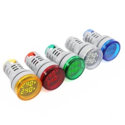 Round LED Dual Display AC Amp Volt Mini Digital AC 20-500v Indicator Voltmeter Ammeter 0-100A Panel Meter
