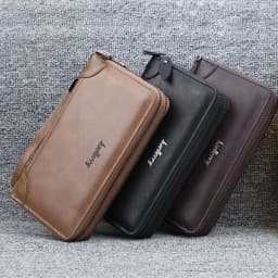 Baellerry Men's Long Purse Men Wallets Double Zipper Men Clutch Wallets Business Large Capacity High Quality Brand Male Purse