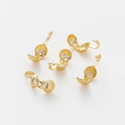20pcs/lot 14K 18K Gold Color Shell Shape Necklace Calotte Cover Beads With Hook End Crimp Beads For DIY Jewelry Making Supplies