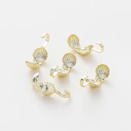 20pcs/lot 14K 18K Gold Color Shell Shape Necklace Calotte Cover Beads With Hook End Crimp Beads For DIY Jewelry Making Supplies