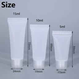 50Pcs 5/10/15ml Frosted Soft Tube With Screw Lid Empty Lotion Squeeze Bottle Refillable Cosmetic Cream Container With Syringe