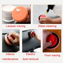 Car Waxing Handle Polishing Tool Car Wash Sponge Car Beauty Care Products Waxing Sponge Suit Car Cleaning Accessories for Car