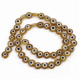 6/8/10mm Evil Eye Millefiori Lampwork Glazed Glass Bead AB Colors Flat Round Disc Beads for Jewelry Making Bracelets Accessories