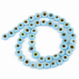 6/8/10mm Evil Eye Millefiori Lampwork Glazed Glass Bead AB Colors Flat Round Disc Beads for Jewelry Making Bracelets Accessories