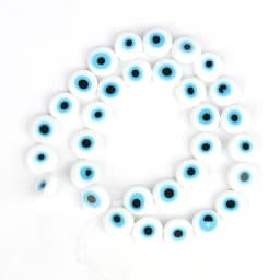 6/8/10mm Evil Eye Millefiori Lampwork Glazed Glass Bead AB Colors Flat Round Disc Beads for Jewelry Making Bracelets Accessories