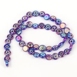 6/8/10mm Evil Eye Millefiori Lampwork Glazed Glass Bead AB Colors Flat Round Disc Beads for Jewelry Making Bracelets Accessories