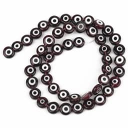 6/8/10mm Evil Eye Millefiori Lampwork Glazed Glass Bead AB Colors Flat Round Disc Beads for Jewelry Making Bracelets Accessories