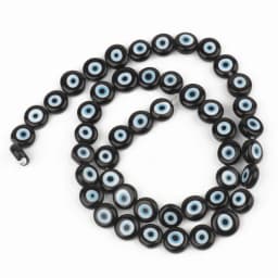 6/8/10mm Evil Eye Millefiori Lampwork Glazed Glass Bead AB Colors Flat Round Disc Beads for Jewelry Making Bracelets Accessories