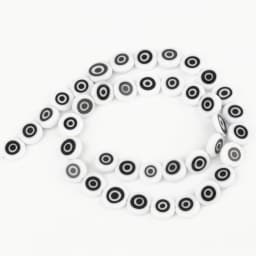 6/8/10mm Evil Eye Millefiori Lampwork Glazed Glass Bead AB Colors Flat Round Disc Beads for Jewelry Making Bracelets Accessories