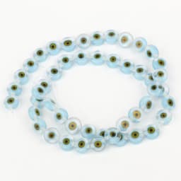 6/8/10mm Evil Eye Millefiori Lampwork Glazed Glass Bead AB Colors Flat Round Disc Beads for Jewelry Making Bracelets Accessories