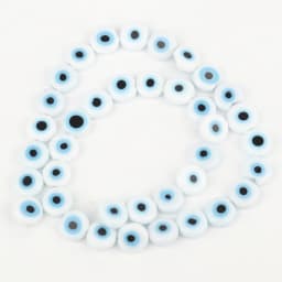 6/8/10mm Evil Eye Millefiori Lampwork Glazed Glass Bead AB Colors Flat Round Disc Beads for Jewelry Making Bracelets Accessories