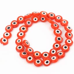 6/8/10mm Evil Eye Millefiori Lampwork Glazed Glass Bead AB Colors Flat Round Disc Beads for Jewelry Making Bracelets Accessories