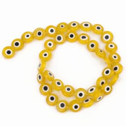 6/8/10mm Evil Eye Millefiori Lampwork Glazed Glass Bead AB Colors Flat Round Disc Beads for Jewelry Making Bracelets Accessories