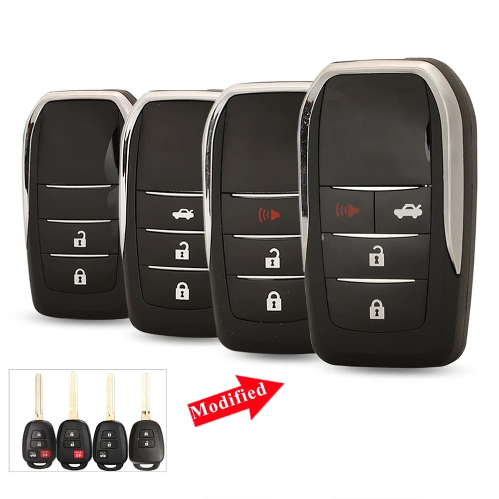 jingyuqin 2/3/4 BT Modified Remote Flip Car Key Shell For Toyota CAMRY Corolla YARIS Vios Prado TOY43 Blade Fob Case Replacement