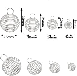 4 Color 9-25mm Spiral Bead Cages Pendants Holder Necklace Cage Pendants Findings For Diy Charms Crystals Stones Jewelry Making