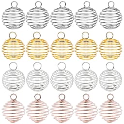 4 Color 9-25mm Spiral Bead Cages Pendants Holder Necklace Cage Pendants Findings For Diy Charms Crystals Stones Jewelry Making