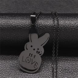 Kpop Lil Peep Love Rabbit Sad for Love Pendant Necklace Stainless Steel Necklaces Jewelry Collar Fans Gift N4209S01