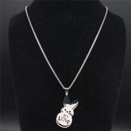 Kpop Lil Peep Love Rabbit Sad for Love Pendant Necklace Stainless Steel Necklaces Jewelry Collar Fans Gift N4209S01