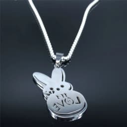 Kpop Lil Peep Love Rabbit Sad for Love Pendant Necklace Stainless Steel Necklaces Jewelry Collar Fans Gift N4209S01