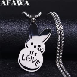 Kpop Lil Peep Love Rabbit Sad for Love Pendant Necklace Stainless Steel Necklaces Jewelry Collar Fans Gift N4209S01