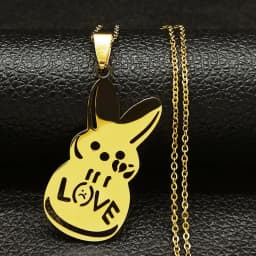 Kpop Lil Peep Love Rabbit Sad for Love Pendant Necklace Stainless Steel Necklaces Jewelry Collar Fans Gift N4209S01