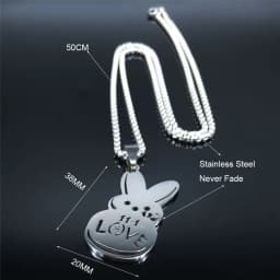 Kpop Lil Peep Love Rabbit Sad for Love Pendant Necklace Stainless Steel Necklaces Jewelry Collar Fans Gift N4209S01