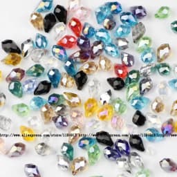 5*8mm 50pcs Briolette Pendant Waterdrop Austrian Crystal Teardrop Glass Loose Beads For Jewelry Making Bracelets DIY Accessories